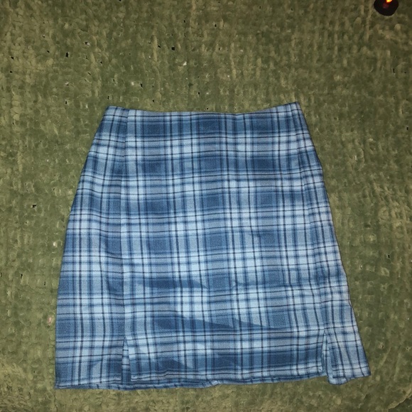 Plaid blue skirt - Picture 1 of 2
